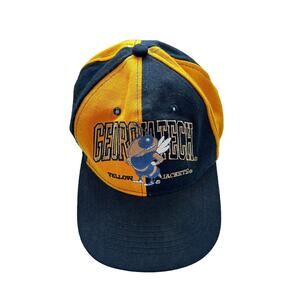 Vintage Georgia Tech Yellow Jackets Magic by Bee‎ Snapback Hat Black Yellow